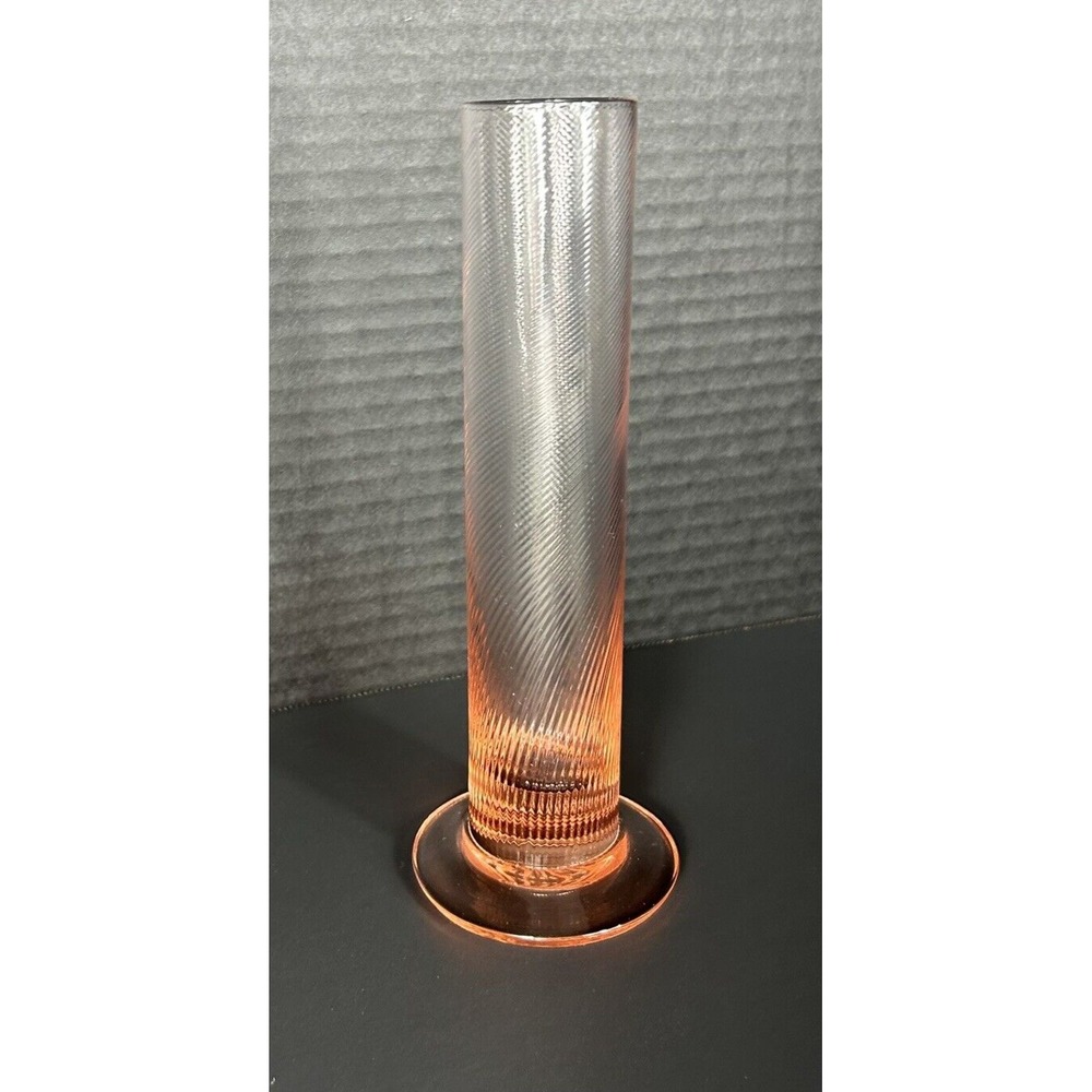 Rare Arte Murano ICET Bud Vase Pink Swirl Delicate Anniversary Christmas 7.5 in.